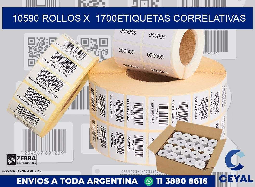10590 Rollos x  1700etiquetas correlativas