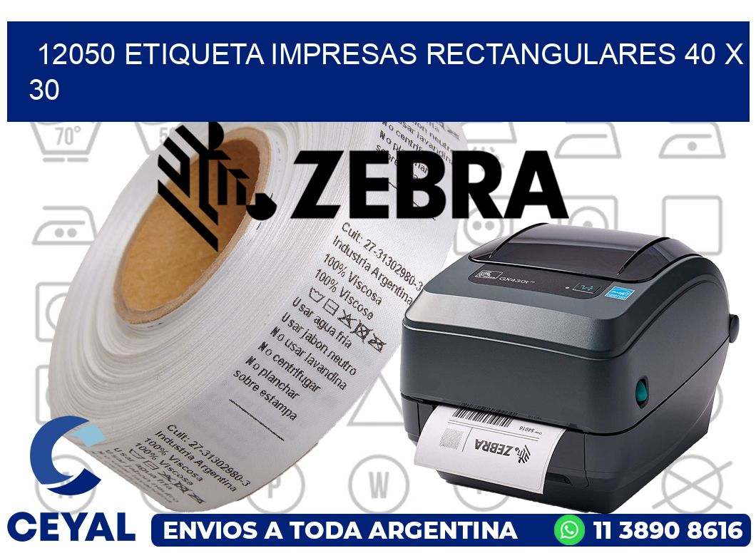 12050 ETIQUETA IMPRESAS RECTANGULARES 40 X 30