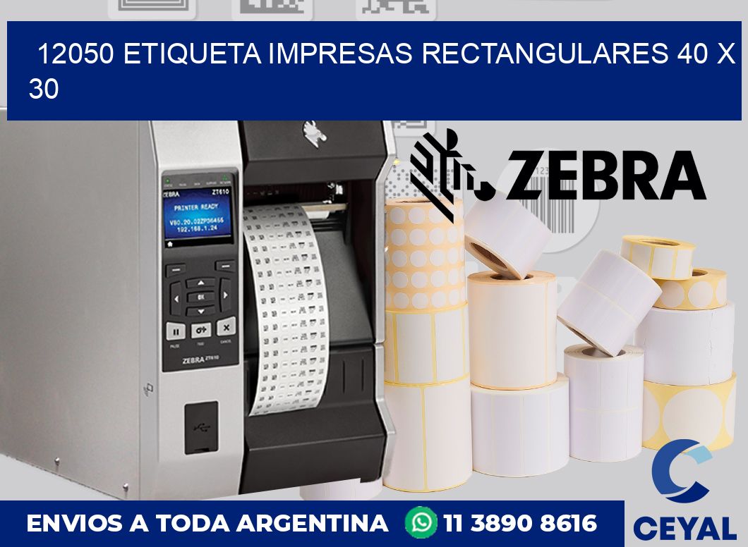 12050 ETIQUETA IMPRESAS RECTANGULARES 40 X 30