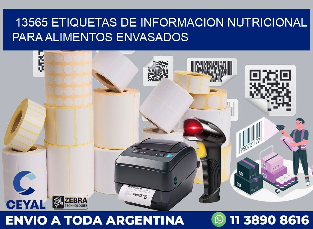 13565 ETIQUETAS DE INFORMACION NUTRICIONAL PARA ALIMENTOS ENVASADOS