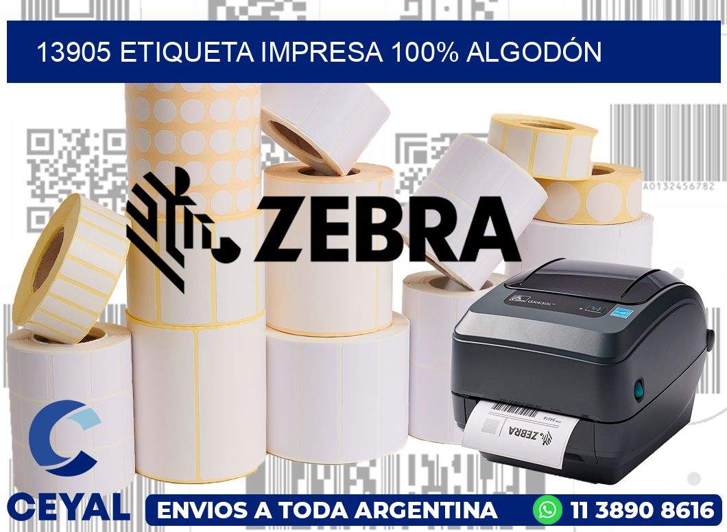 13905 ETIQUETA IMPRESA 100% ALGODÓN