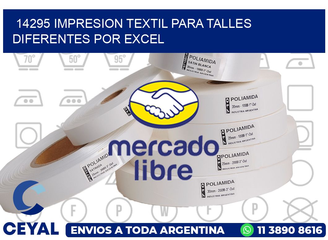 14295 IMPRESION TEXTIL PARA TALLES DIFERENTES POR EXCEL