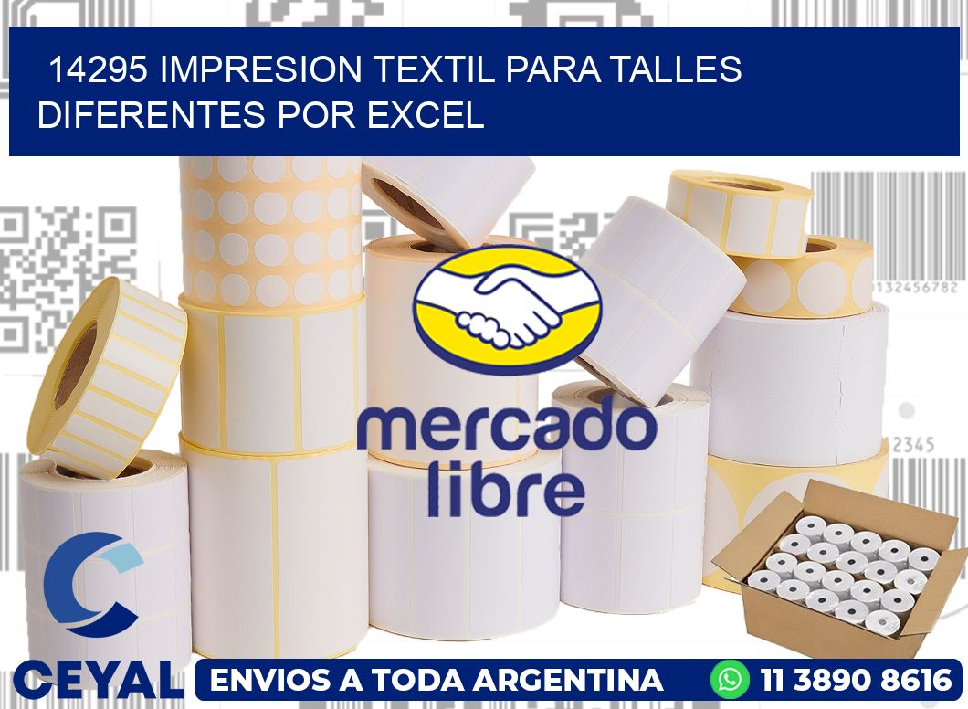 14295 IMPRESION TEXTIL PARA TALLES DIFERENTES POR EXCEL