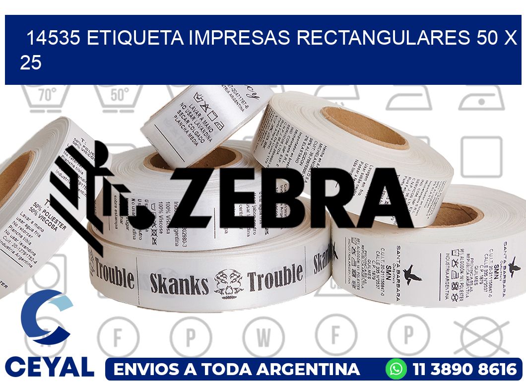 14535 ETIQUETA IMPRESAS RECTANGULARES 50 X 25