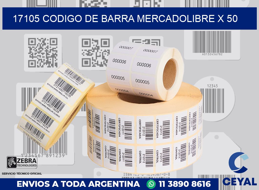 17105 codigo de barra mercadolibre x 50