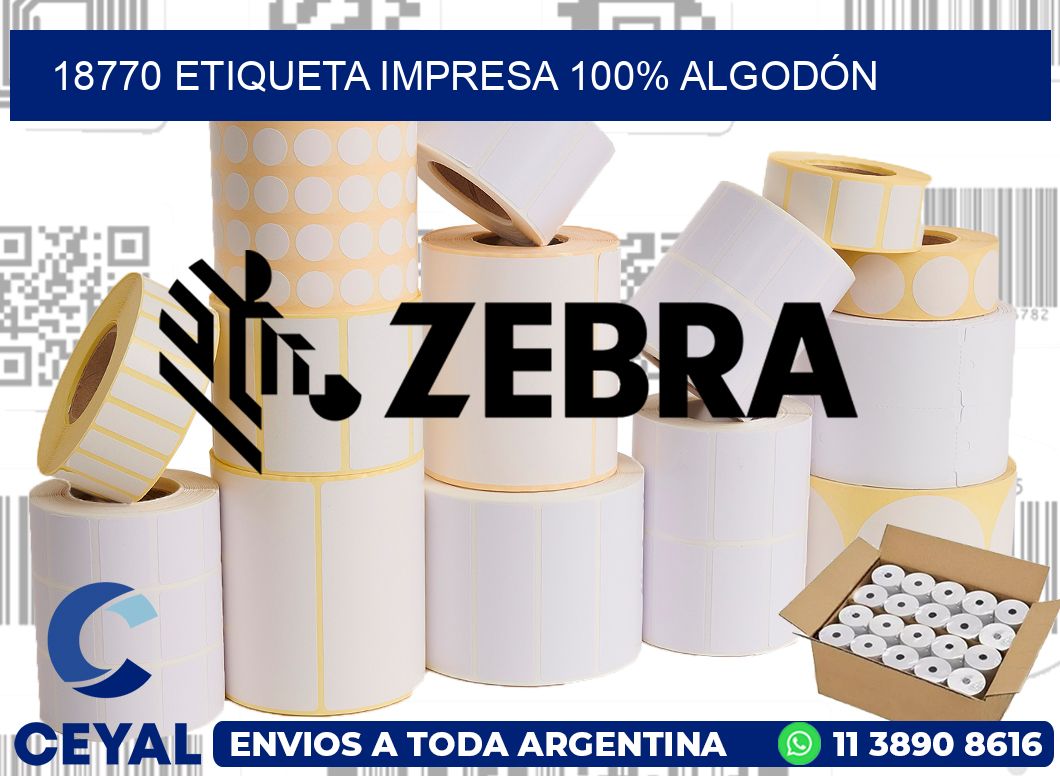 18770 ETIQUETA IMPRESA 100% ALGODÓN