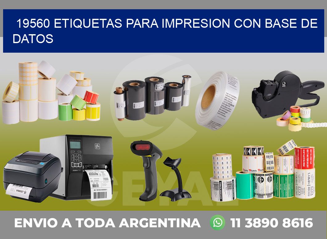 19560 ETIQUETAS PARA IMPRESION CON BASE DE DATOS