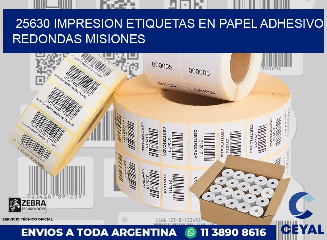 25630 IMPRESION ETIQUETAS EN PAPEL ADHESIVO REDONDAS MISIONES