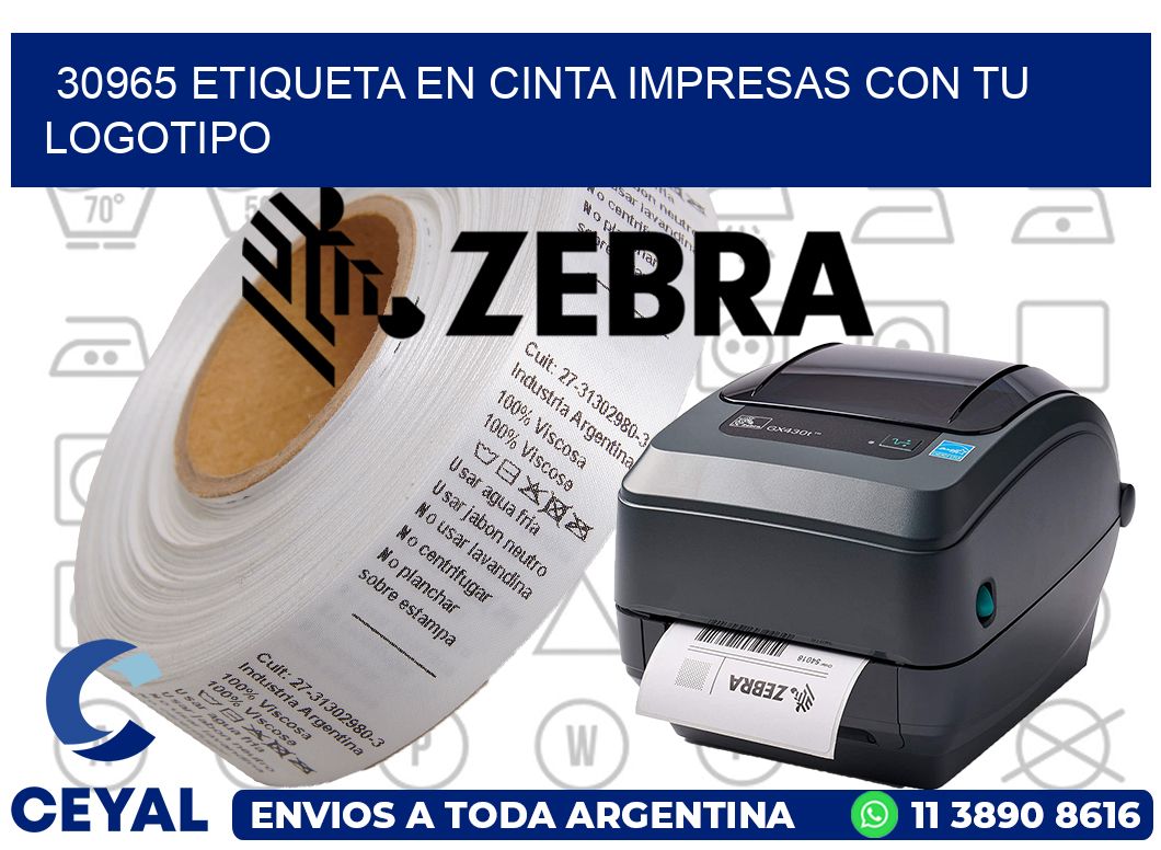 30965 ETIQUETA EN CINTA IMPRESAS CON TU LOGOTIPO