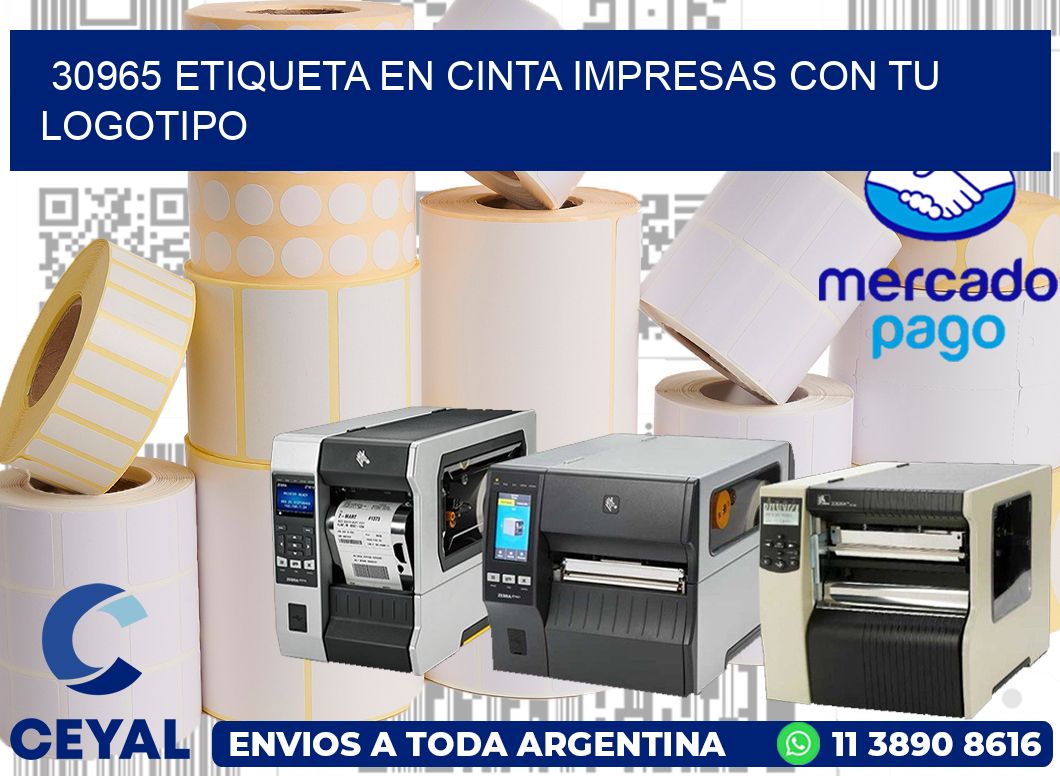 30965 ETIQUETA EN CINTA IMPRESAS CON TU LOGOTIPO