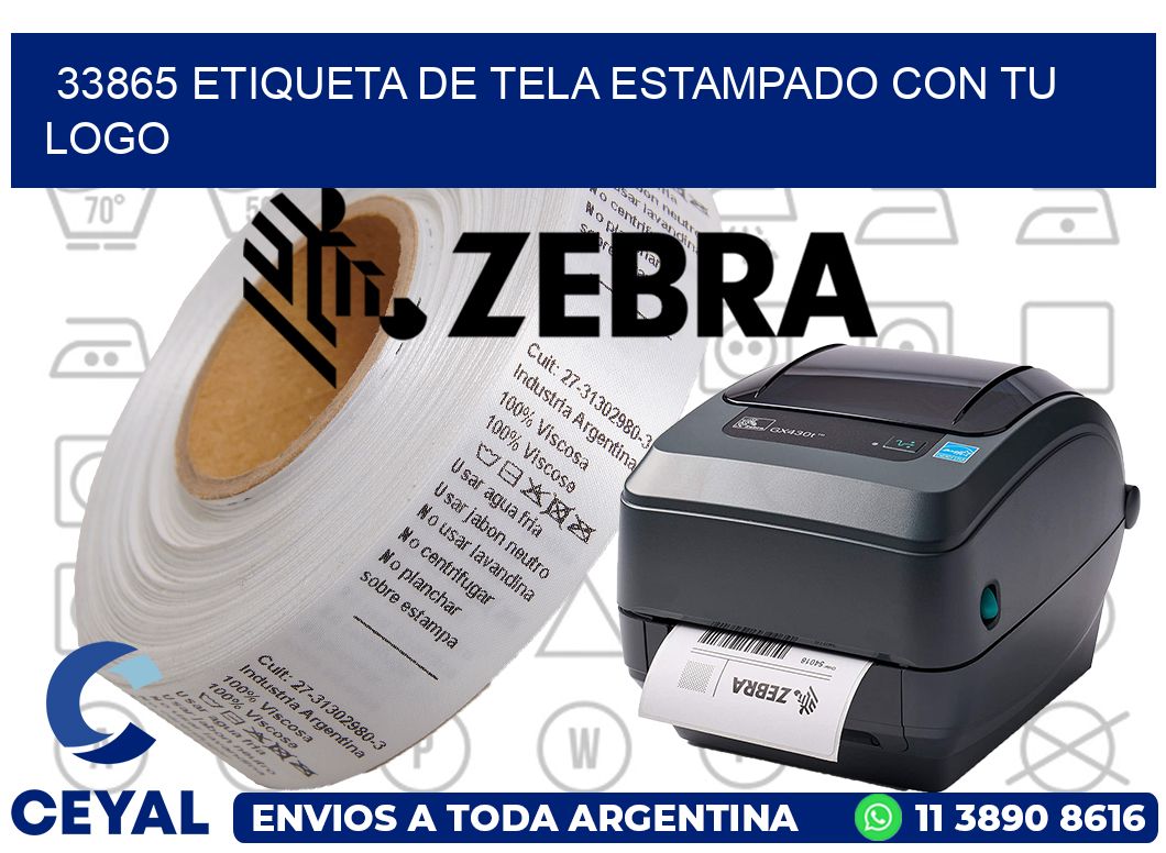 33865 ETIQUETA DE TELA ESTAMPADO CON TU LOGO