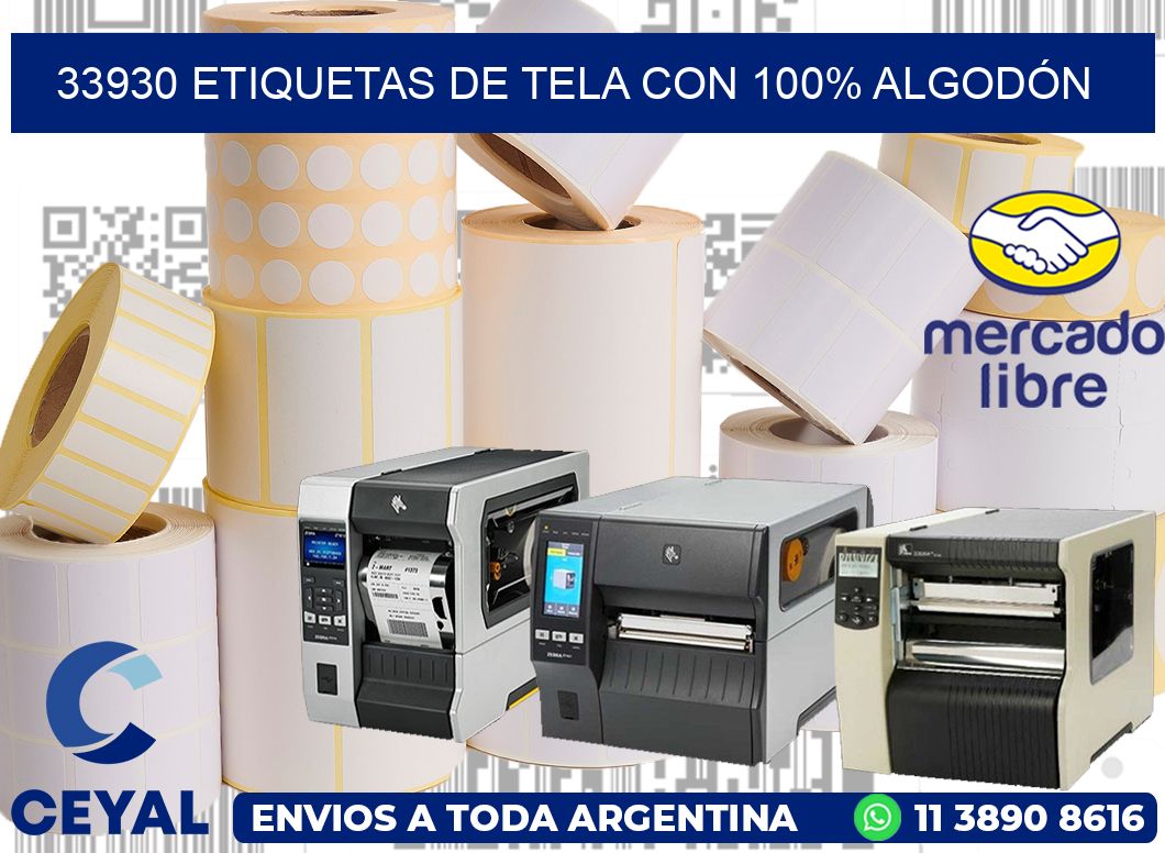 33930 ETIQUETAS DE TELA CON 100% ALGODÓN