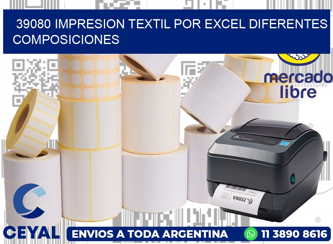 39080 IMPRESION TEXTIL POR EXCEL DIFERENTES COMPOSICIONES