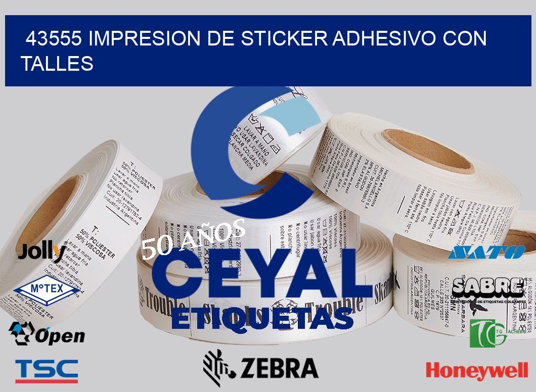 43555 IMPRESION DE STICKER ADHESIVO CON TALLES