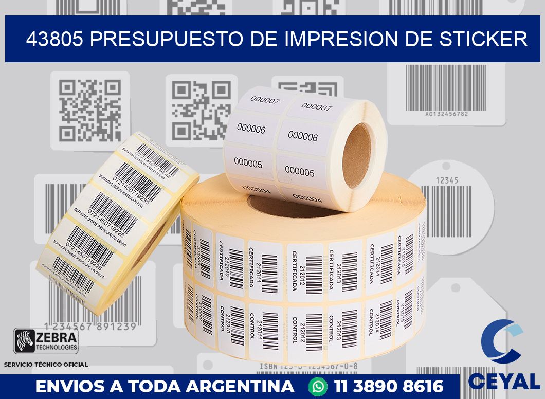 43805 PRESUPUESTO DE IMPRESION DE STICKER