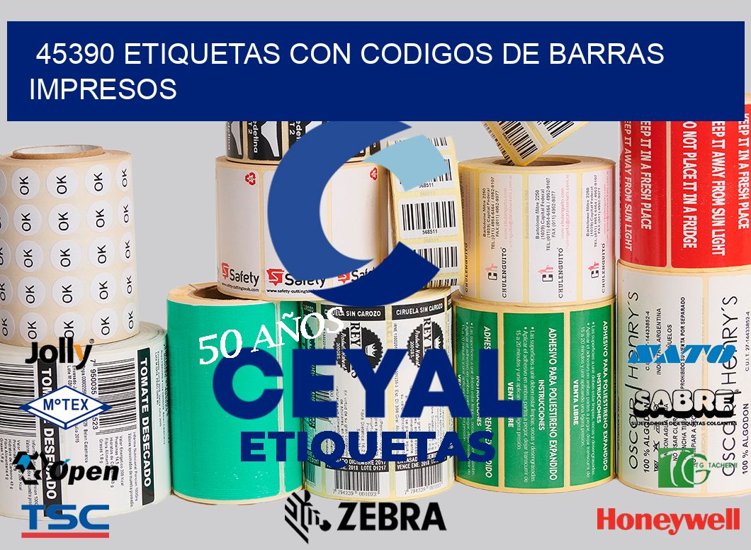 45390 ETIQUETAS CON CODIGOS DE BARRAS IMPRESOS