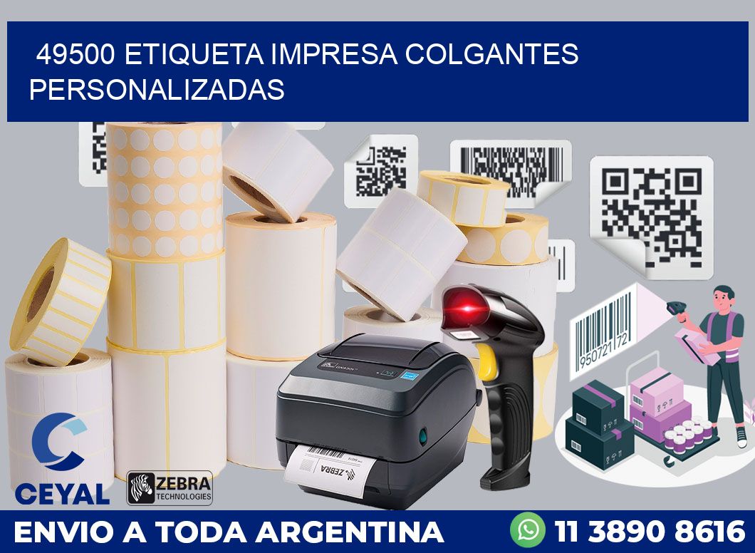 49500 ETIQUETA IMPRESA COLGANTES PERSONALIZADAS