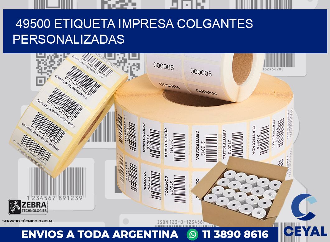 49500 ETIQUETA IMPRESA COLGANTES PERSONALIZADAS