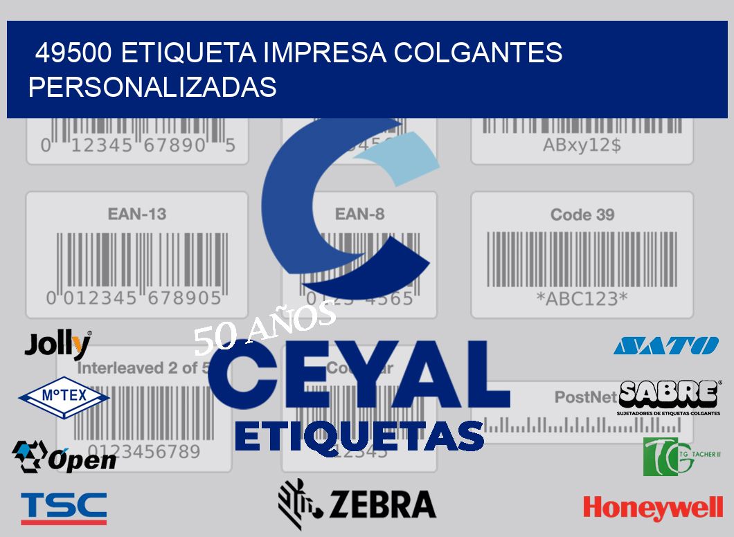 49500 ETIQUETA IMPRESA COLGANTES PERSONALIZADAS