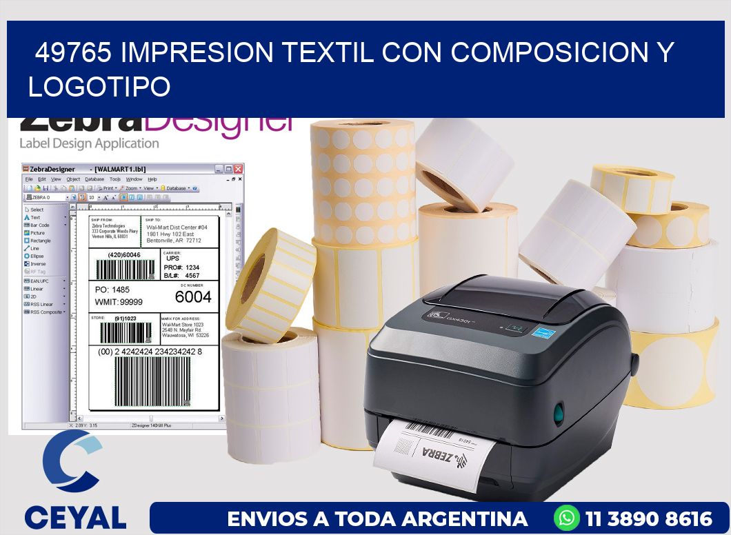 49765 IMPRESION TEXTIL CON COMPOSICION Y LOGOTIPO