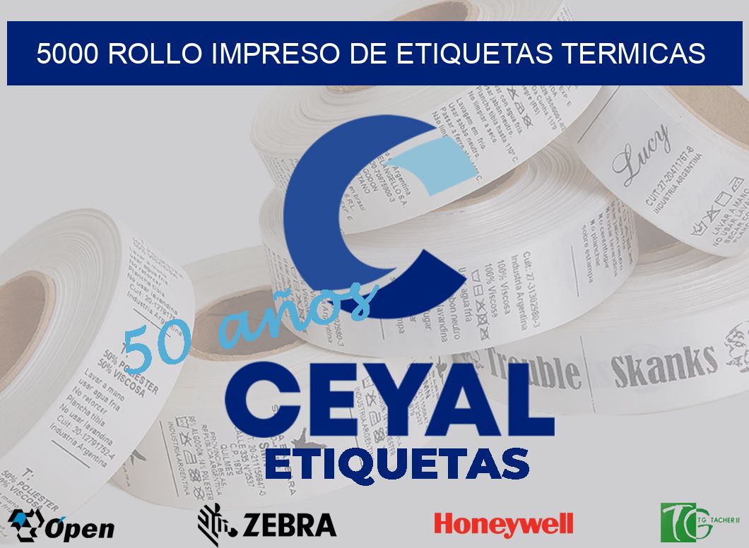 5000 ROLLO IMPRESO DE ETIQUETAS TERMICAS