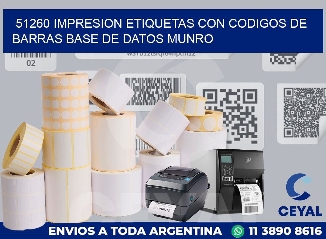 51260 IMPRESION ETIQUETAS CON CODIGOS DE BARRAS BASE DE DATOS MUNRO