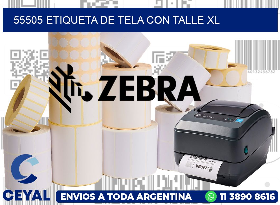 55505 ETIQUETA DE TELA CON TALLE XL