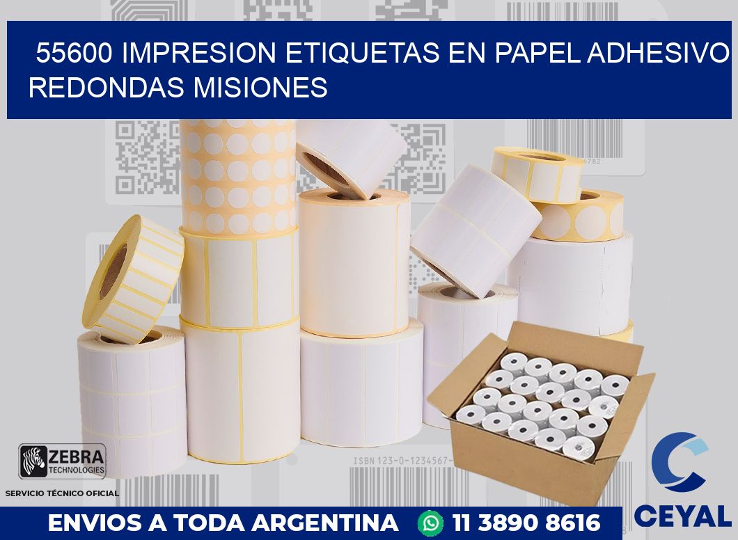 55600 IMPRESION ETIQUETAS EN PAPEL ADHESIVO REDONDAS MISIONES