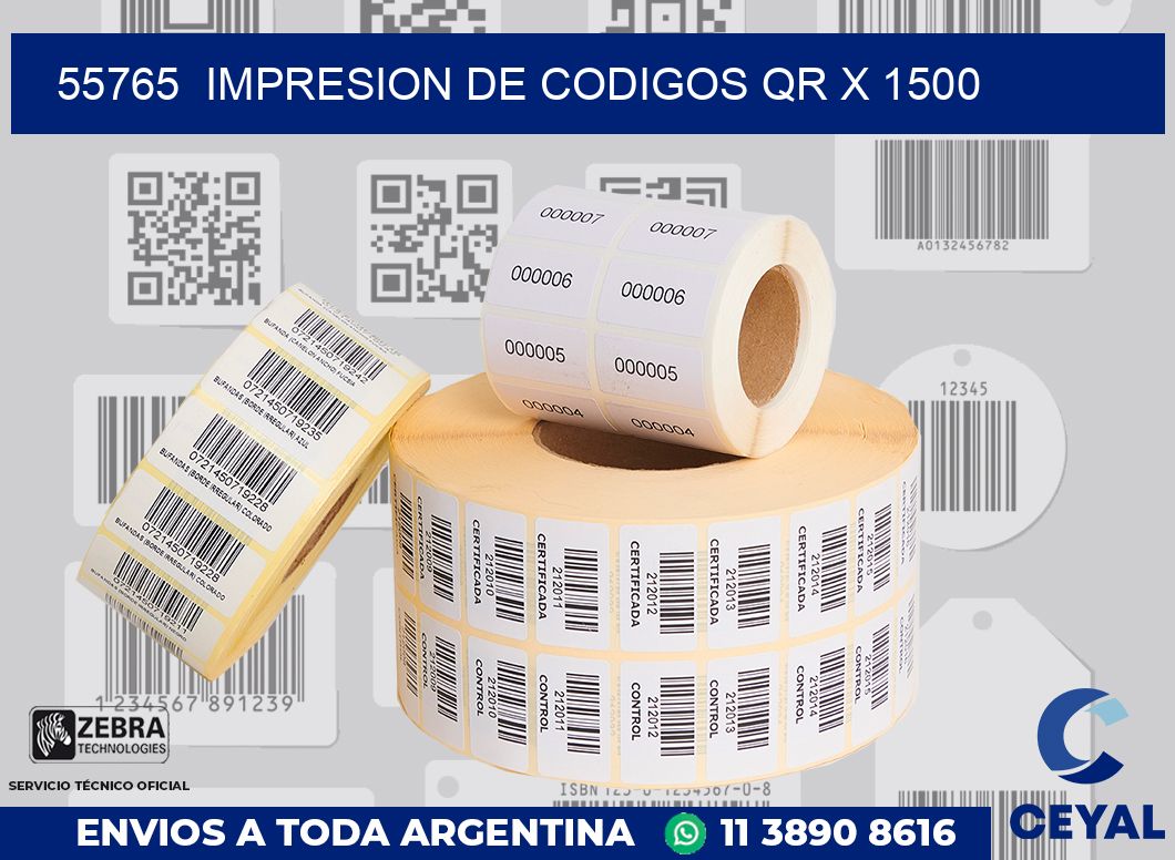 55765  impresion de codigos qr x 1500