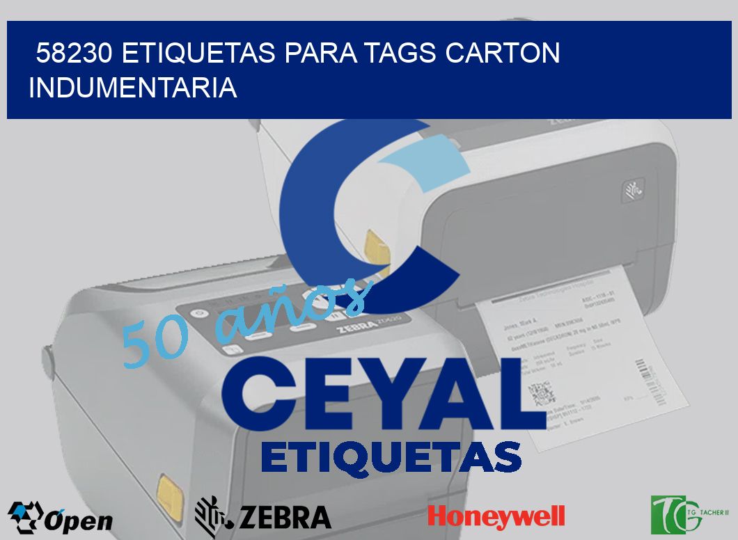 58230 ETIQUETAS PARA TAGS CARTON INDUMENTARIA
