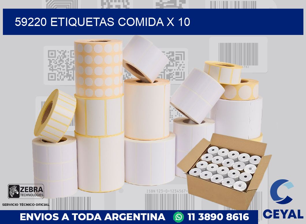 59220 etiquetas comida x 10