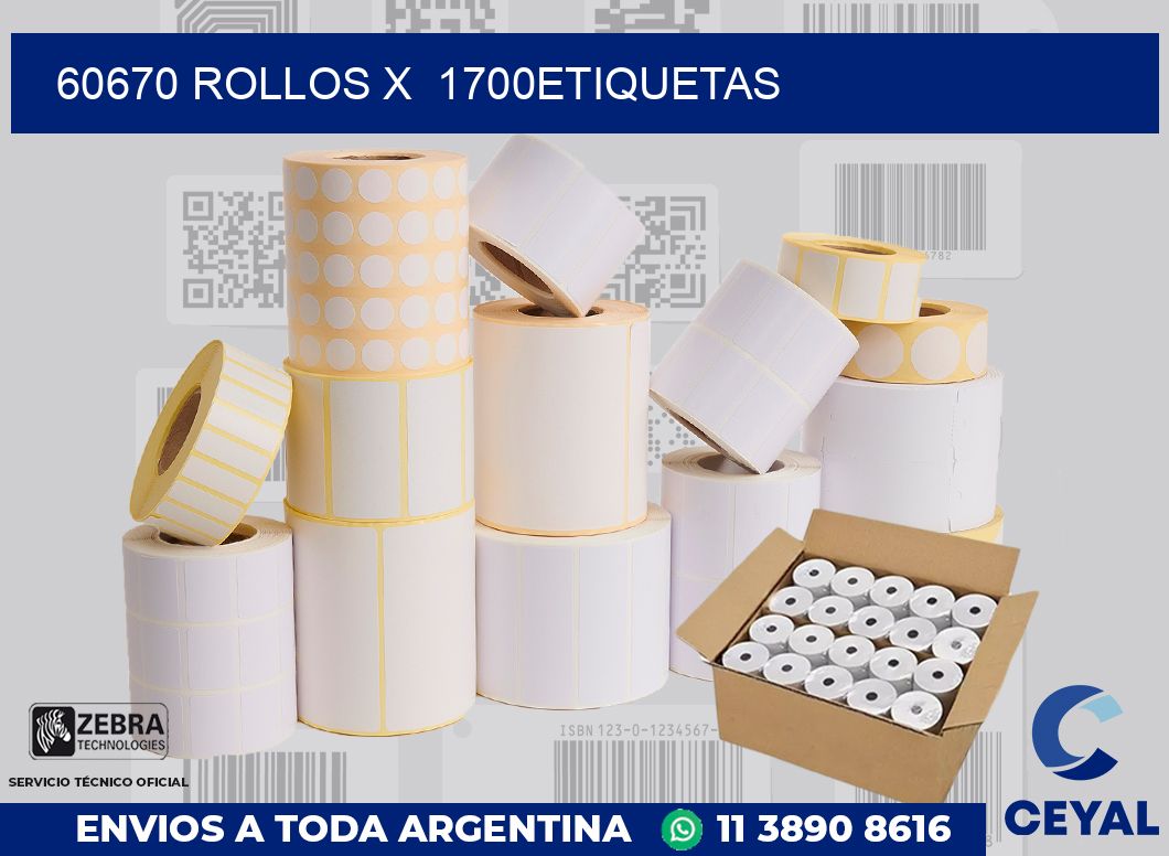 60670 Rollos x  1700etiquetas
