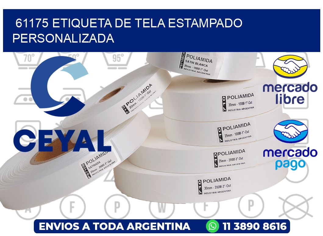 61175 ETIQUETA DE TELA ESTAMPADO PERSONALIZADA