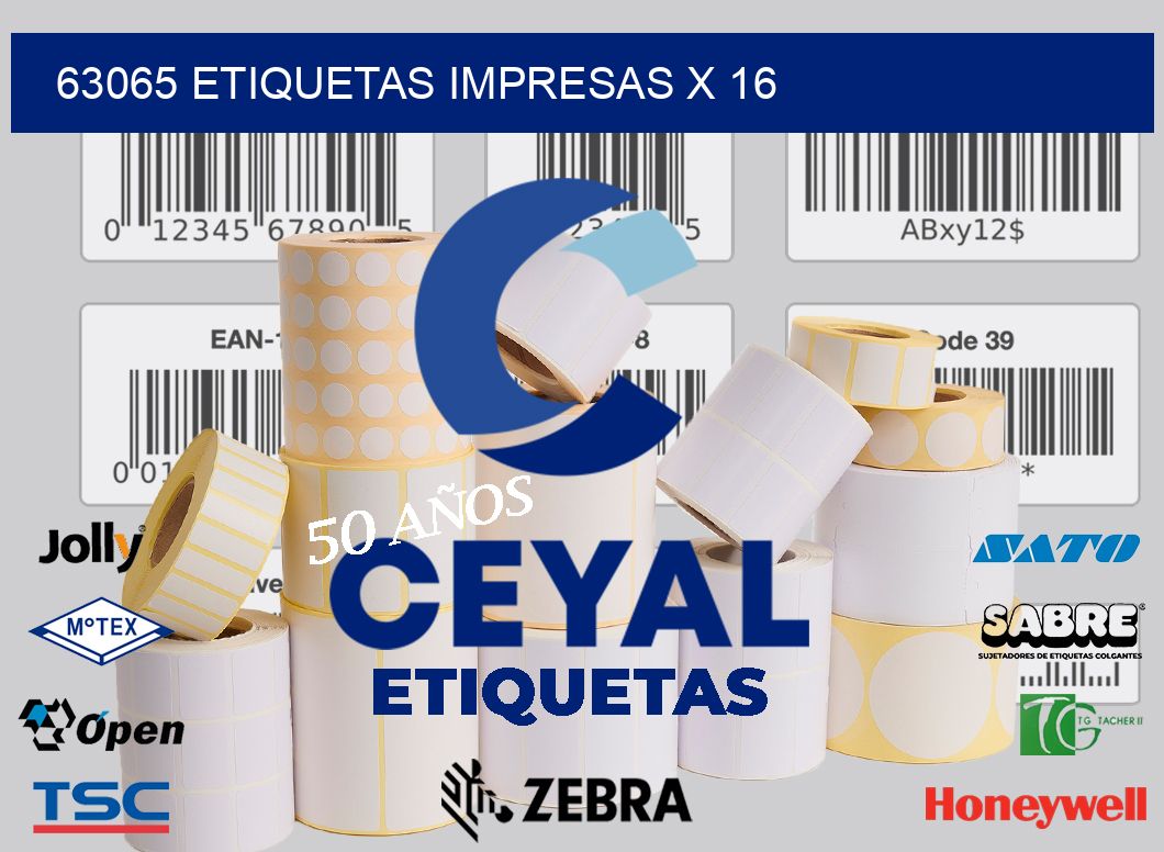 63065 Etiquetas impresas x 16