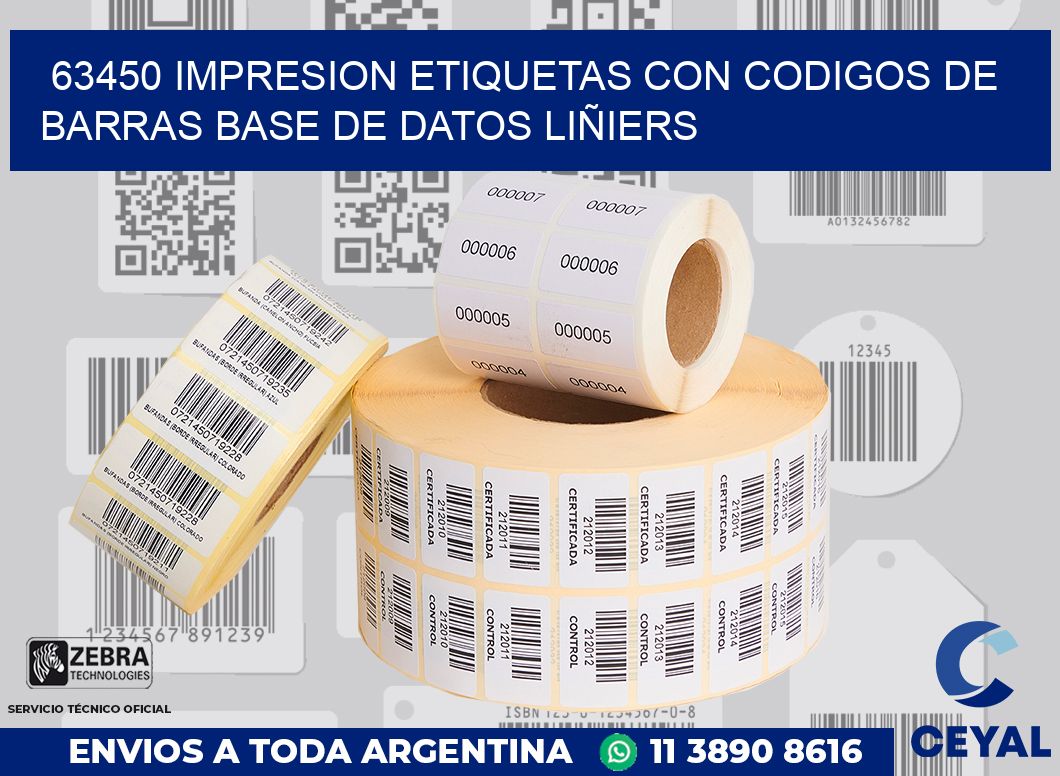 63450 IMPRESION ETIQUETAS CON CODIGOS DE BARRAS BASE DE DATOS LIÑIERS