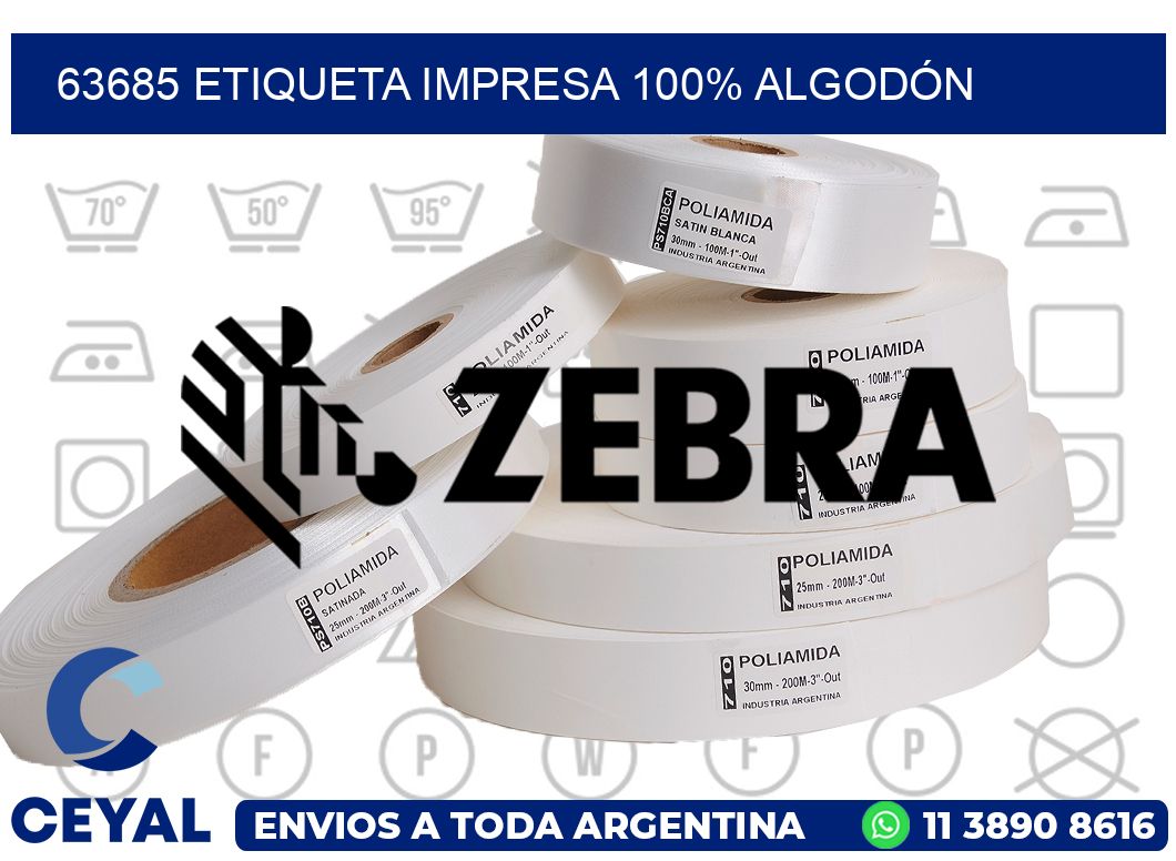 63685 ETIQUETA IMPRESA 100% ALGODÓN
