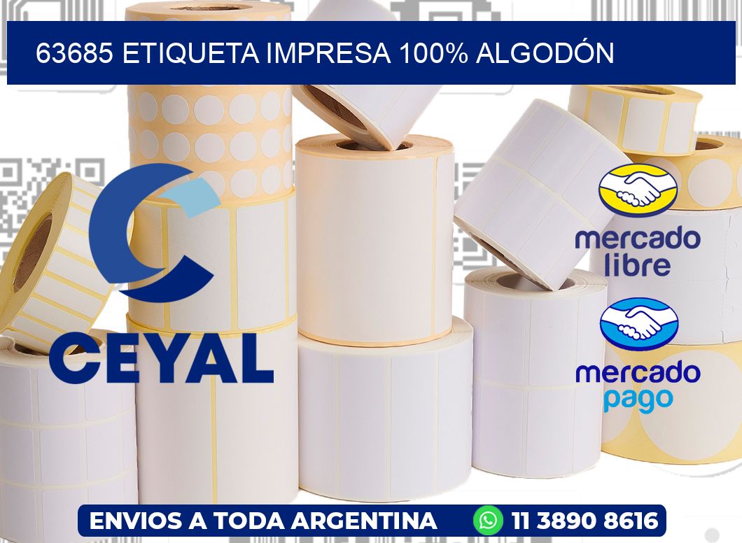 63685 ETIQUETA IMPRESA 100% ALGODÓN