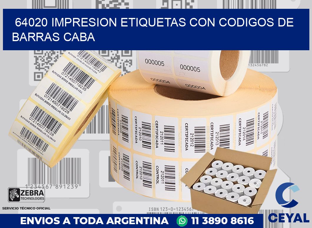 64020 IMPRESION ETIQUETAS CON CODIGOS DE BARRAS CABA