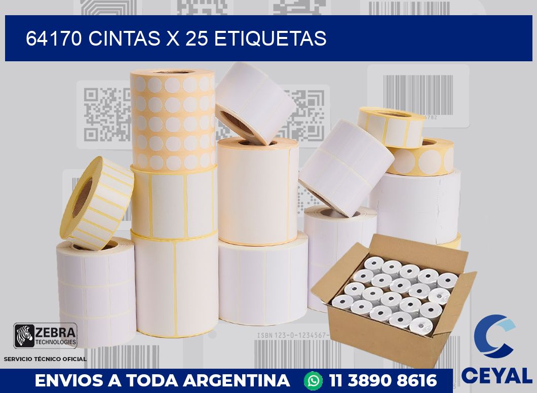 64170 cintas x 25 etiquetas