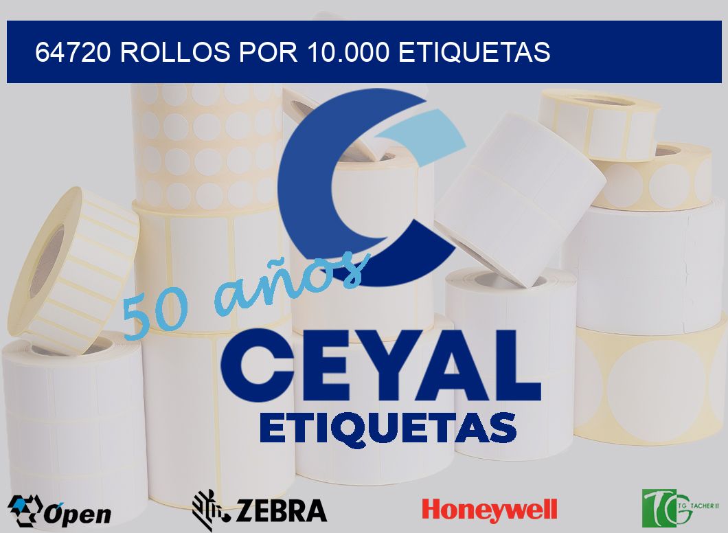 64720 Rollos por 10.000 etiquetas