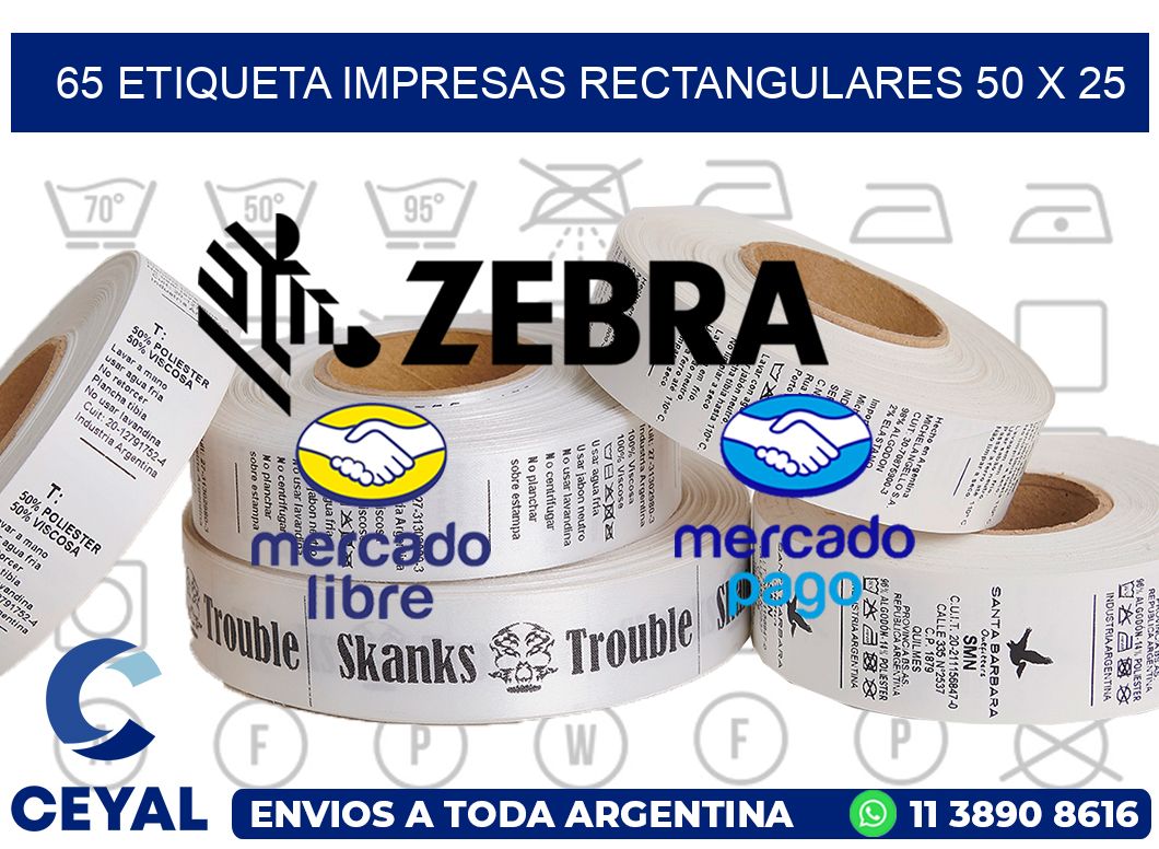 65 ETIQUETA IMPRESAS RECTANGULARES 50 X 25