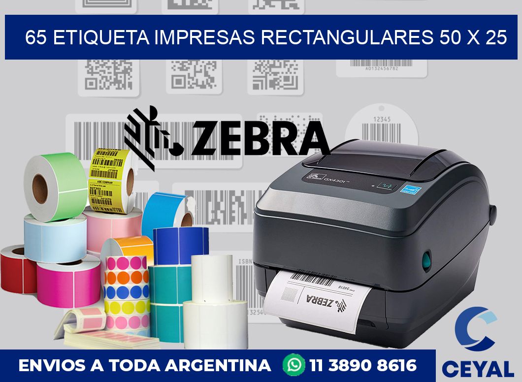 65 ETIQUETA IMPRESAS RECTANGULARES 50 X 25