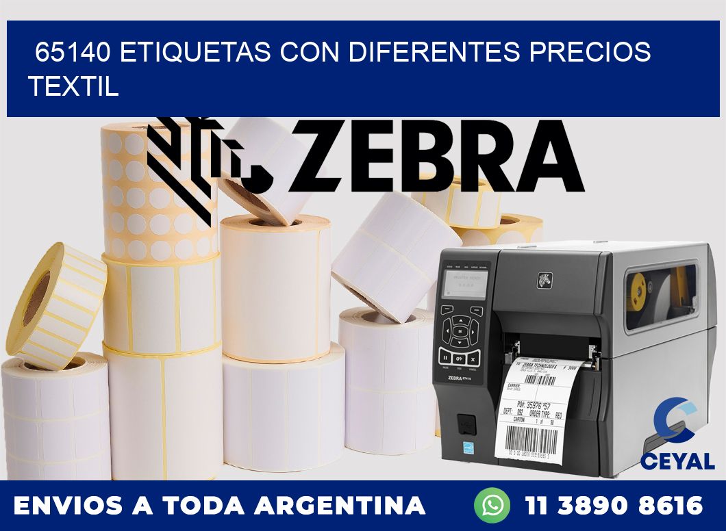 65140 ETIQUETAS CON DIFERENTES PRECIOS TEXTIL