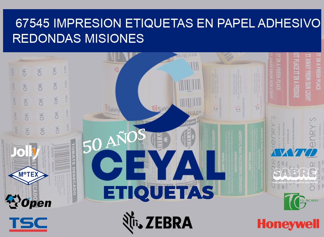 67545 IMPRESION ETIQUETAS EN PAPEL ADHESIVO REDONDAS MISIONES