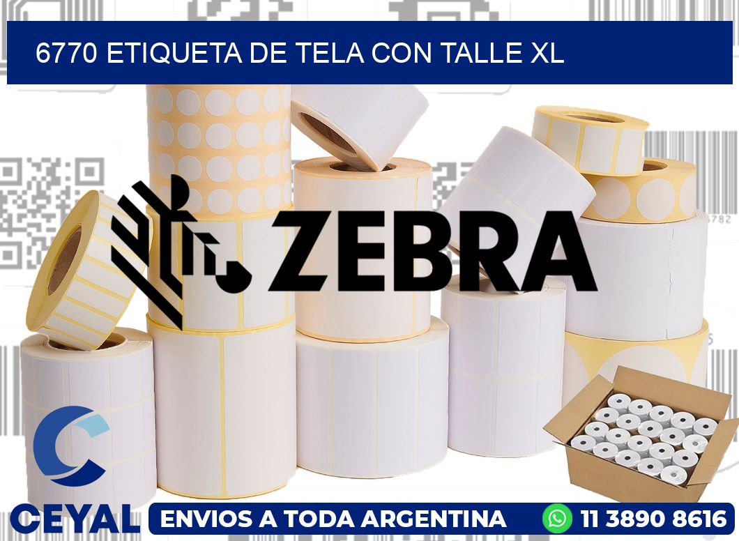 6770 ETIQUETA DE TELA CON TALLE XL