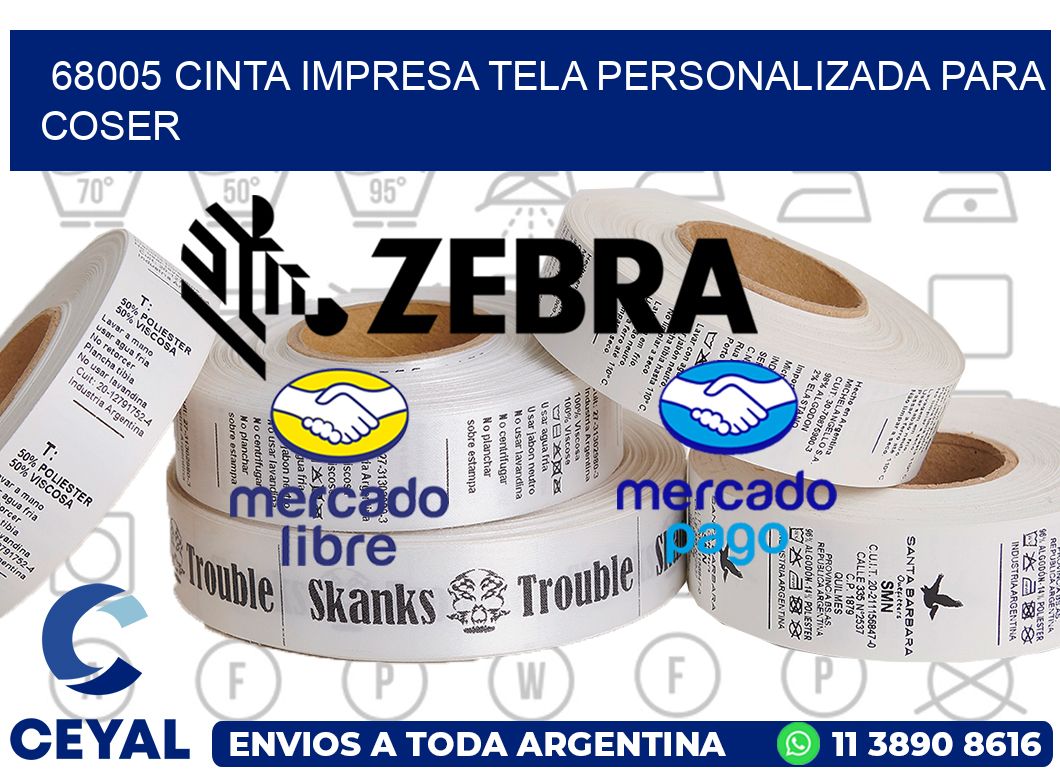 68005 CINTA IMPRESA TELA PERSONALIZADA PARA COSER