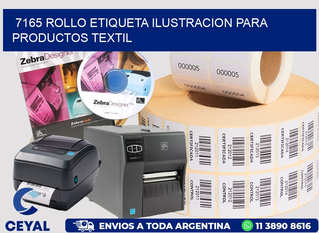 7165 ROLLO ETIQUETA ILUSTRACION PARA PRODUCTOS TEXTIL