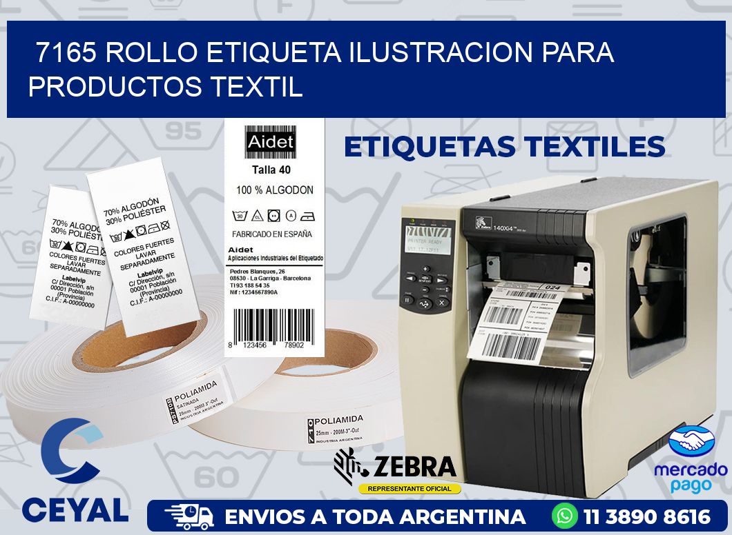 7165 ROLLO ETIQUETA ILUSTRACION PARA PRODUCTOS TEXTIL
