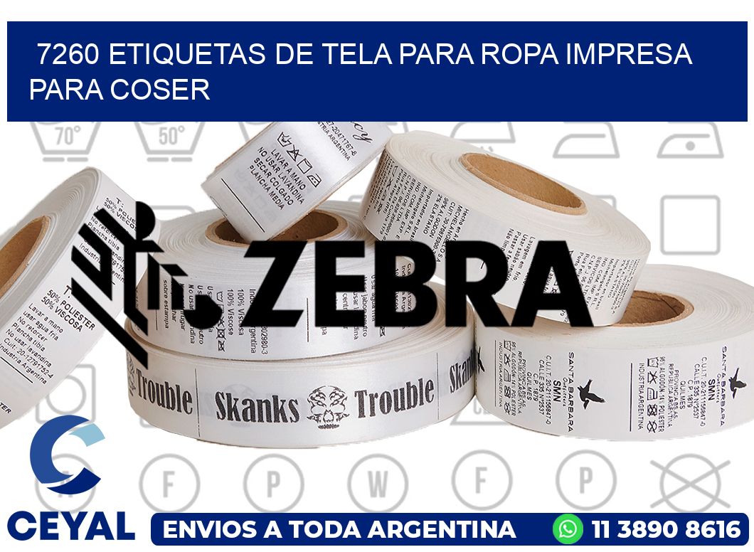 7260 ETIQUETAS DE TELA PARA ROPA IMPRESA PARA COSER
