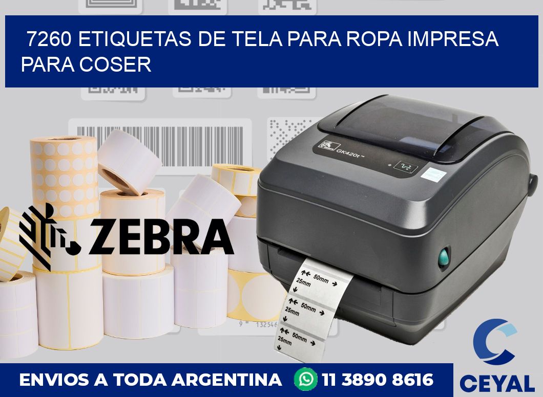 7260 ETIQUETAS DE TELA PARA ROPA IMPRESA PARA COSER